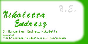 nikoletta endresz business card
